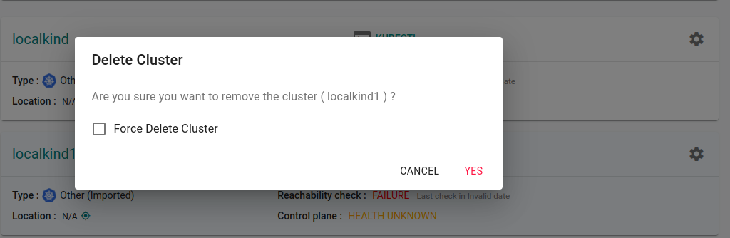 Deleting a Cluster