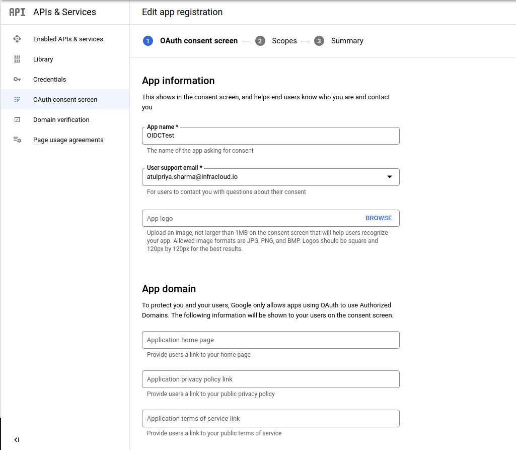 Configuring Google OAuth Consent Screen