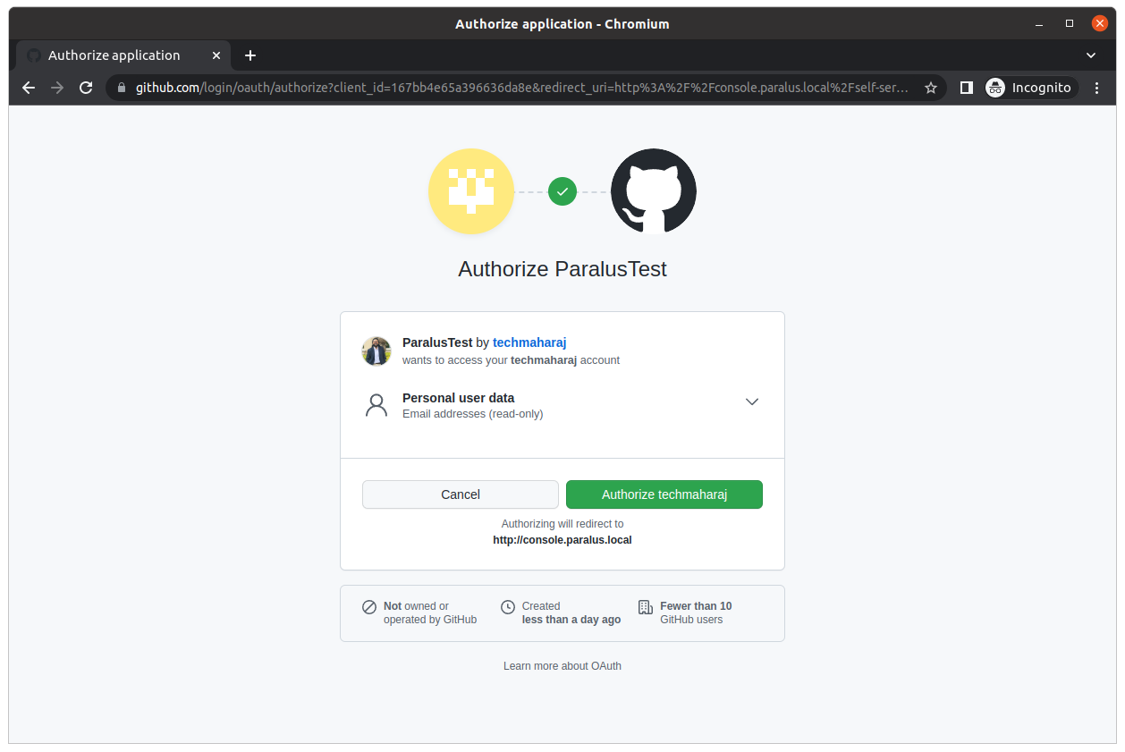 Authenticate on GitHub