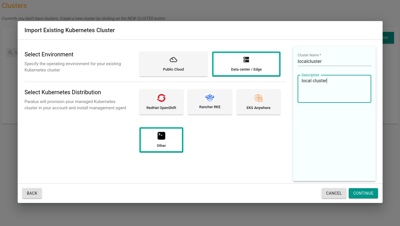 Import Existing Kubernetes Cluster